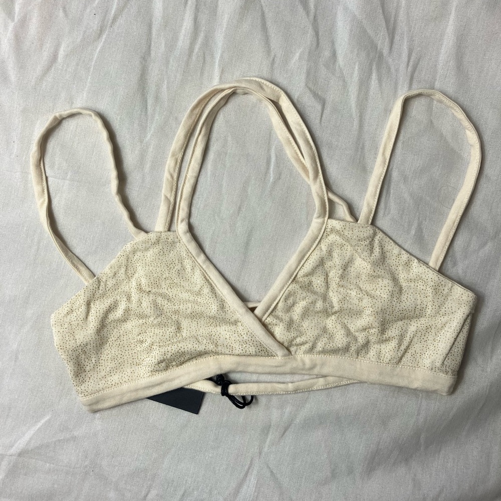 Chaser Brand Off-White Sparkle Bralette
